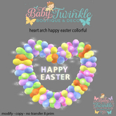 heart arch balloon  happy easter collorful
