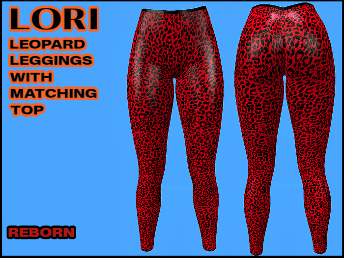 LORI SPANDEX LEOPARD LEGGINGS & TOP OUTFIT, RED, REBORN
