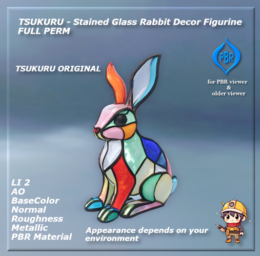 TSUKURU - Stained Glass Rabbit Decor Figurine FULL PERM