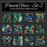 *Wallflowers* Peacock Glass - Set 2