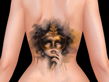 Ravenstone -  2K Venetian Mask Lower Back Tattoo BOM Watercolours T55