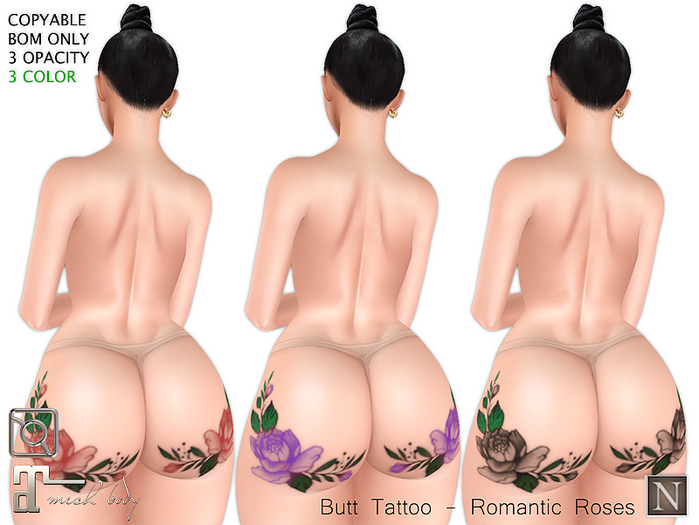 [Nerium] Butt Tattoo - Romantic Roses