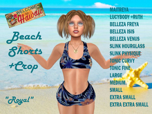 HAWAIIAN ROYAL CROP TOP & BOOTIE SHORTS FITMESH in Mesh Body Models & Standard SL Sizes