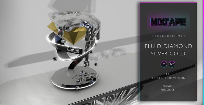 MIXTAPE Decor - fluid diamond - silver gold 