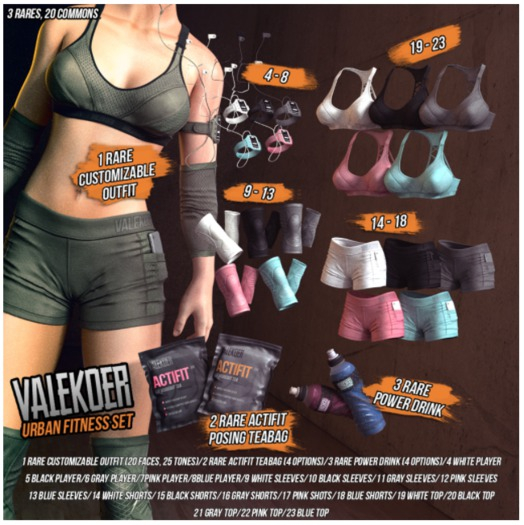 [VALE KOER] 2 URBAN FITNESS ACTIFIT TEA RARE
