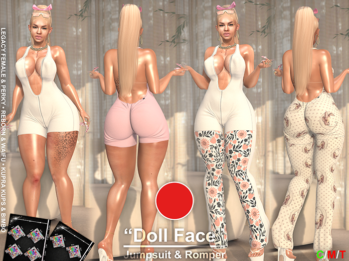 "Doll Face" – Jumpsuit & Romper – Red (Reborn, Waifu, Legacy, Perky, Kupra)