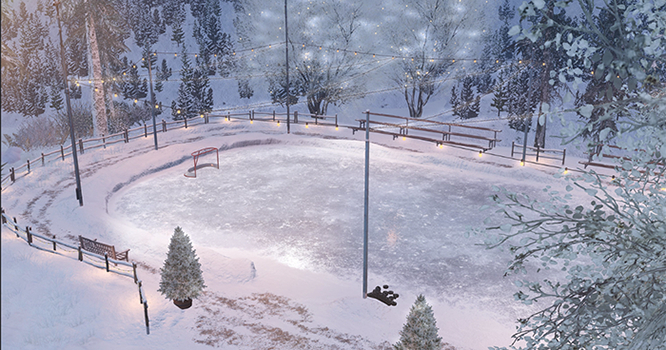 3. Sese & PA - Winter Hockey - Ice rink classic RARE