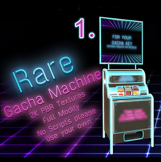 1.Meva Neon Black Blue Gacha Machine RARE