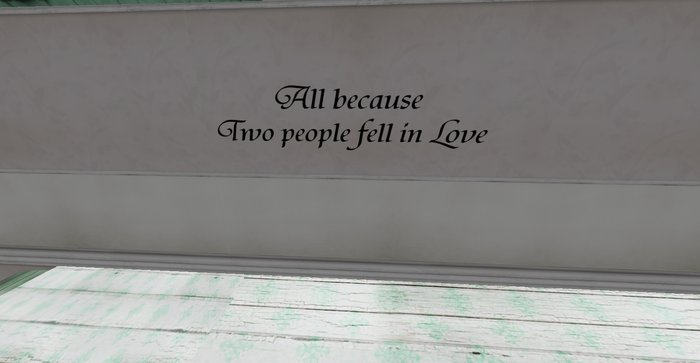 ALMOST FREE! WHIMSY "All Because Two People..." WALL DECAL ALPHA
