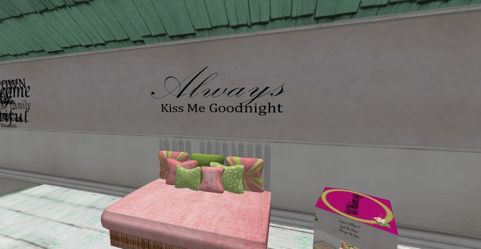 ALMOST FREE! WHIMSY "Always kiss me goodnight..." WALL DECAL ALPHA