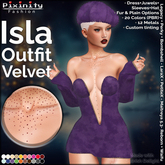 Pixinity - Isla Outfit - 20 PBR Velvet Colors in Dress - Hat - Sleeves - Juwels  - Custom Tinting - 