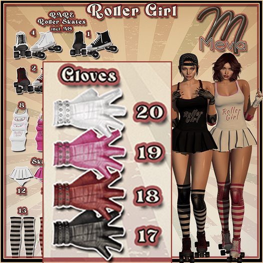 1.Meva Roller Girl Skates Black RARE