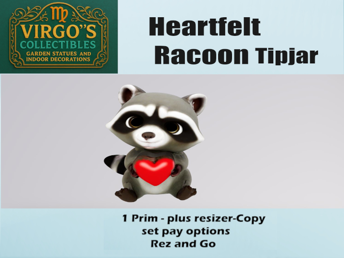 Heartfelt Raccoon Tipjar boxed