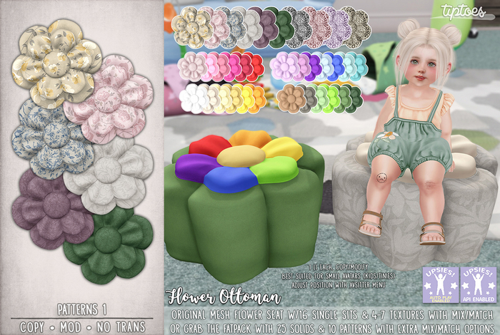 . tiptoes - Flower Ottoman - Patterns 1