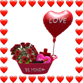 Valentine's Basket Be Mine 11 Gift Items inside