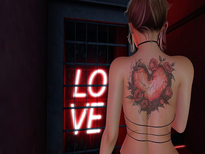 Bleeding Heart Back Tattoo