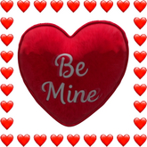 Valentine's Be Mine Red Heart Pillow