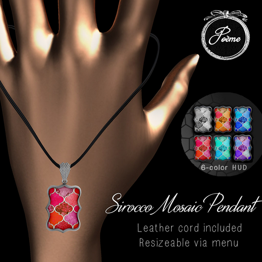 {Poeme} Sirocco Mosaic Pendant w/HUD