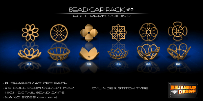 Full Perm Sculpted Bead Caps 2