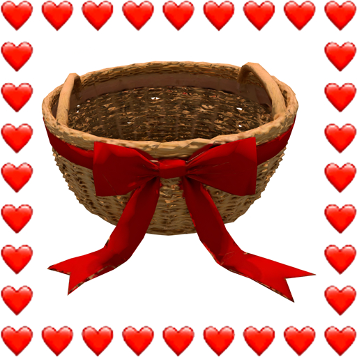 Valentine's Basket with Red Ribbon,empty gift basket