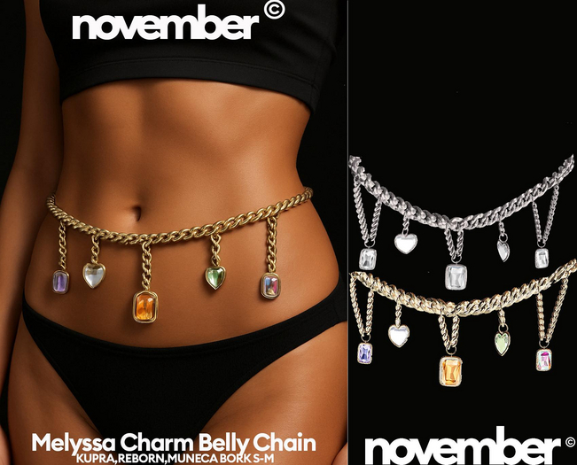 Nov-Melyssa Jewel  Belly Chain (FATPACK)