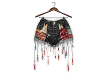 {Zaara} Kaira boho shorts *charcoal patchwork*