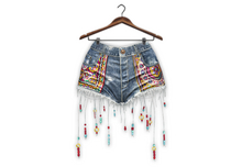 {Zaara} Kaira boho shorts *blue mirror*