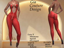"GCD" Harper Backless Bodysuit Crimson