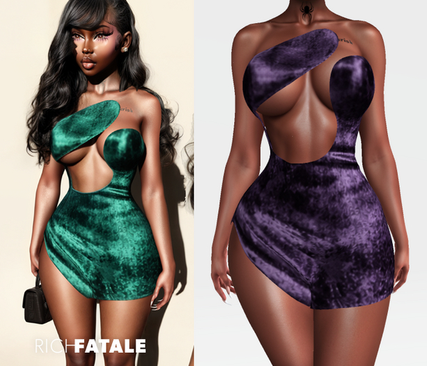 $RICH FATALE - ORTESHA VELVET BODYCON - ROYAL