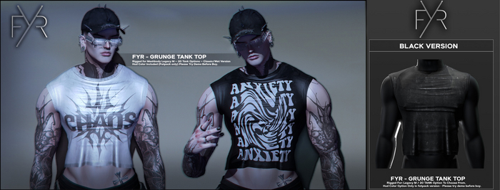FYR - Grunge Tank Black
