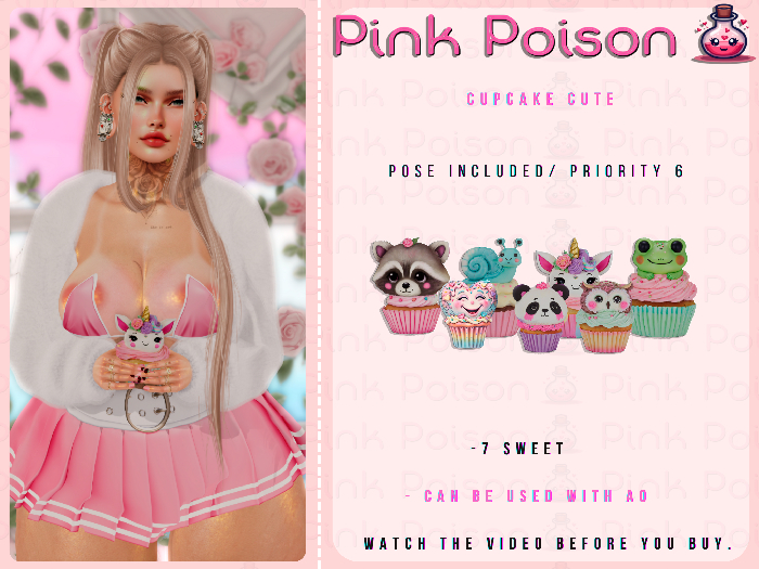 Pink Poison -  #Cupcake  Cute "Fullpack"