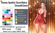 Sienna Sparkle Snowflakes Dress & Garter - FATPACK with Special Effects HUD