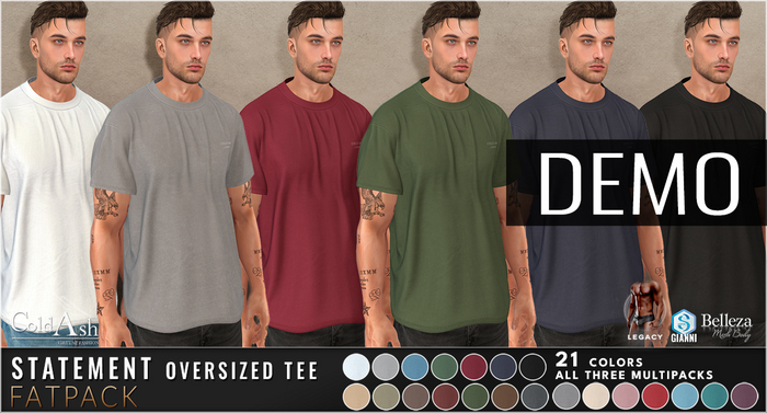 {COLD-ASH} DEMO - STATEMENT Oversized Tee