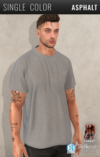 {COLD-ASH} STATEMENT Oversized Tee - Asphalt