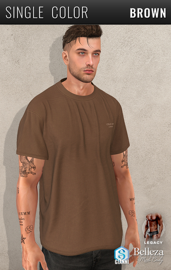 {COLD-ASH} STATEMENT Oversized Tee - Brown