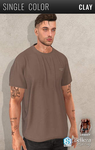 {COLD-ASH} STATEMENT Oversized Tee - Clay