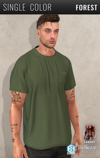 {COLD-ASH} STATEMENT Oversized Tee - Forest