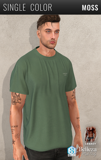 {COLD-ASH} STATEMENT Oversized Tee - Moss