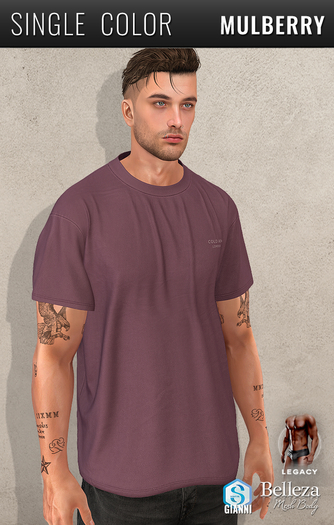 {COLD-ASH} STATEMENT Oversized Tee - Mulberry