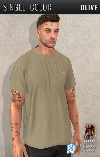 {COLD-ASH} STATEMENT Oversized Tee - Olive