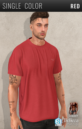 {COLD-ASH} STATEMENT Oversized Tee - Red