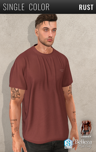 {COLD-ASH} STATEMENT Oversized Tee - Rust