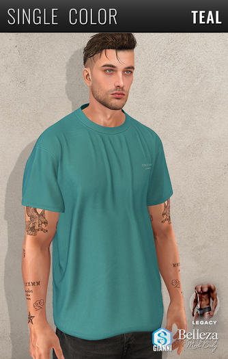 {COLD-ASH} STATEMENT Oversized Tee - Teal