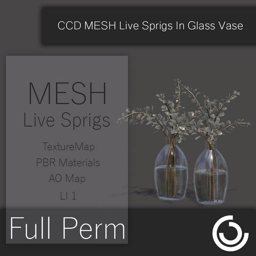 MESH Live Sprigs In Glass Vase