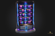 Neon Archive Bookshelf – Futuristic Glowing Library Shelf Decor