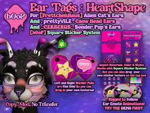 [bOoP] EarTags : Heart Shape (Alien Cat, Sonder Pup and Caow Head)