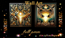 Wall Art-Art Deco Birds Set-full perm Nouveau Art 