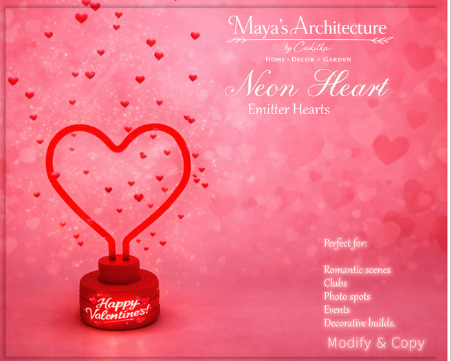 Valentines Day | Emitter Heart | Heart Neon | Red