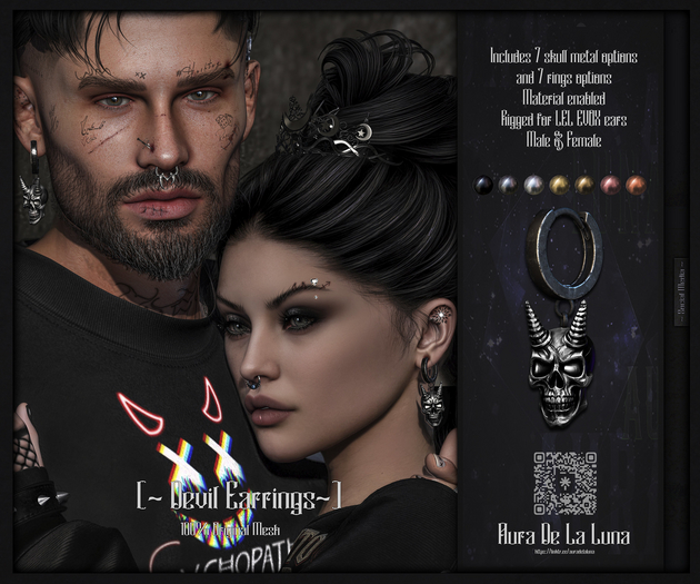 +Aura De La Luna+ Devil Earrings