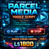 Second Life Parcel Media Toggle Script – Remote Stream Play/Stop System (Full Perm LSL)